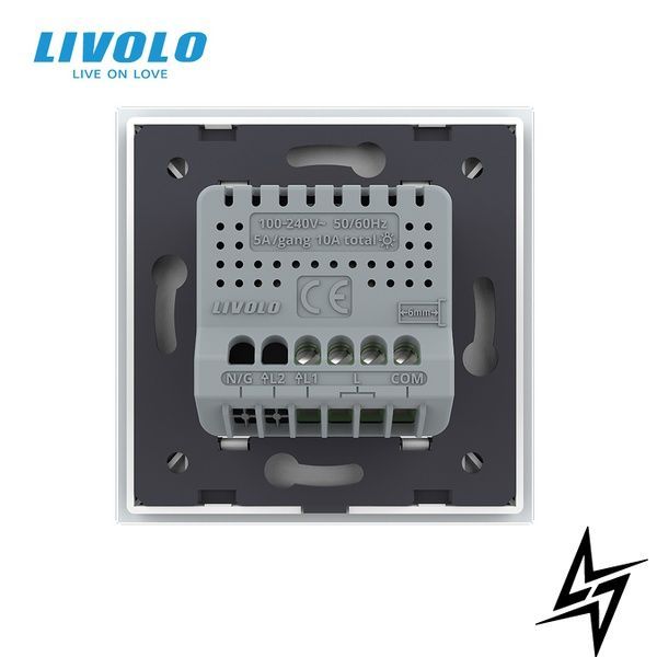Сенсорный проходной/перекрестный выключатель Sense 1 сенсор Livolo белый (722000311) фото