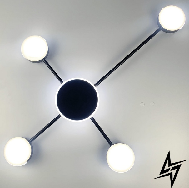 Стельовий LED світильник-супутник чорного кольору LE26337 LED 38W 3000-6000K 28x10x65см Чорний R 88/4 BK фото наживо, фото в дизайні інтер'єру