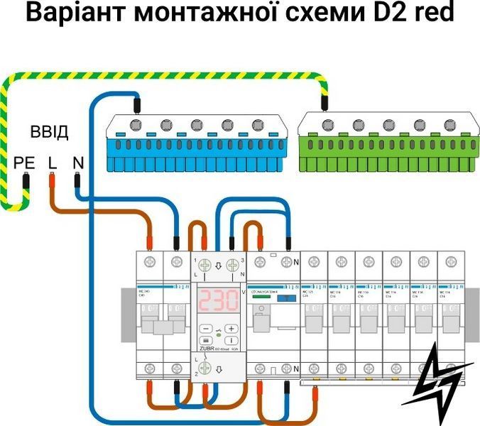 Реле напруги Zubr D2-40 red 40А 4820120221712 червона індикація фото