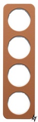 Чотиримісний рамка R.1 10142369 (коричневий / полярна білизна) Berker фото