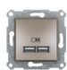 Розетка USB Schneider Electric EPH2700269 Asfora, бронза, матова, IP20 EPH2700269 - зображення 1