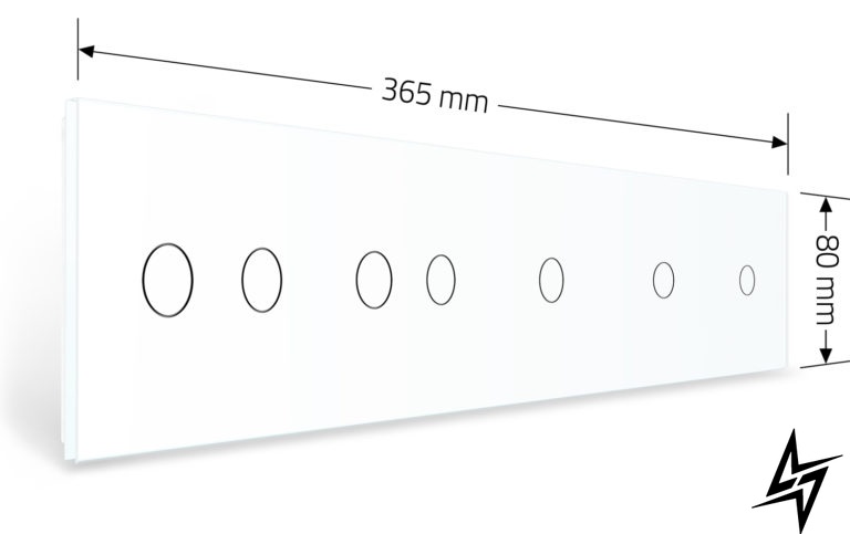 Сенсорная панель для выключателя 7 сенсоров (1-1-1-2-2) Livolo белый стекло (VL-P701/01/01/02/02-10W) фото