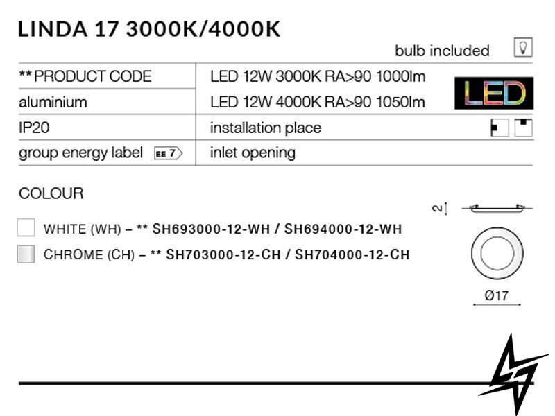 Точковий врізний світильник Azzardo AZ2242 LED 23734 фото наживо, фото в дизайні інтер'єру