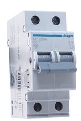 Автоматичний вимикач Hager MC206A 2P 6A C 6kA