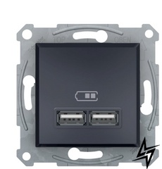 USB розетка Asfora EPH2700271 (антрацит) Schneider Electric фото