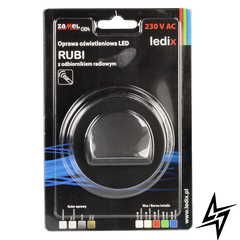 Настенный светильник Ledix Rubi с рамкой 09-224-62 врезной Черный 3100K с радиоприемником ЛЕД LED10922462 фото в живую, фото в дизайне интерьера