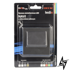 Настенный светильник Ledix Navi с рамкой 11-224-62 врезной Черный 3100K с радиоприемником ЛЕД LED11122462 фото в живую, фото в дизайне интерьера