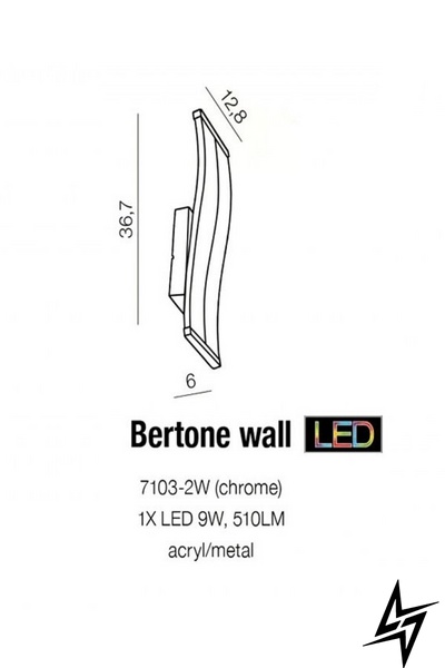 Настінний світильник Azzardo Bertone AZ1291 LED 15594 фото наживо, фото в дизайні інтер'єру