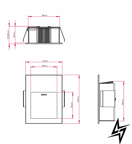 Точковий врізний Astro 7530 Borgo 90 White - 2700K (1212024) фото