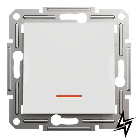 1-клавішний вимикач із підсвічуванням Schneider Electric EPH1570121 Asfora, білий, глянцевий, 10 А, 220 В EPH1570121 фото
