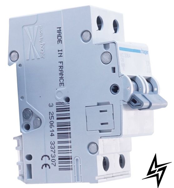 Автоматичний вимикач Hager MC206A 2P 6A C 6kA фото