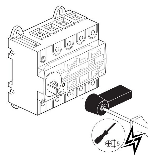 Модульный выключатель нагрузки HA305 в 50мм² 3P 100А с видимым разрывом Hager фото