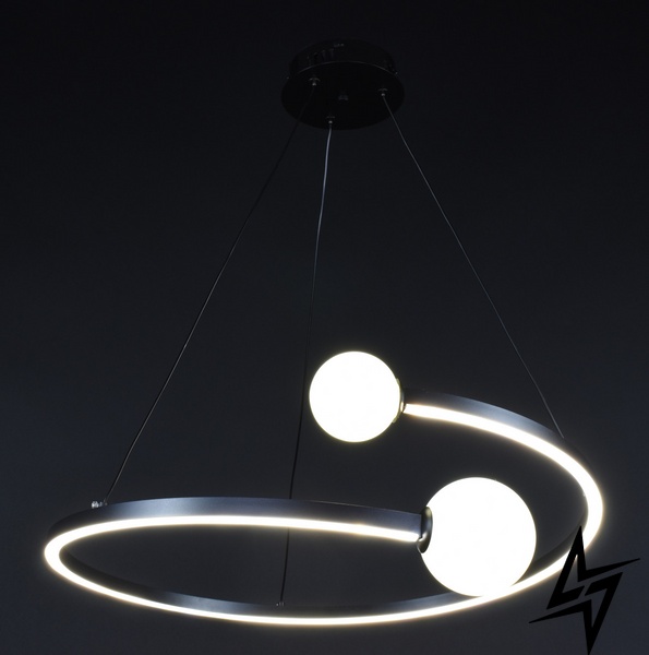 Стельова люстра LED L23-36545 Чорний DE1C-600-bk фото наживо, фото в дизайні інтер'єру