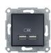 Розетка USB Schneider Electric EPH2700271 Asfora, антрацит, матова, IP20 EPH2700271 - зображення 1