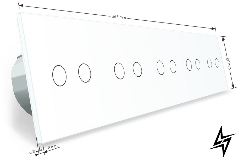 Умный сенсорный ZigBee выключатель 10 сенсоров (2-2-2-2-2) Livolo белый стекло (VL-C710Z-11) фото